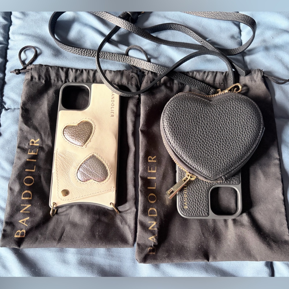 Bandolier Cream and Black Heart Phone Case Set - iPhone 13/14 (6.1” case size)